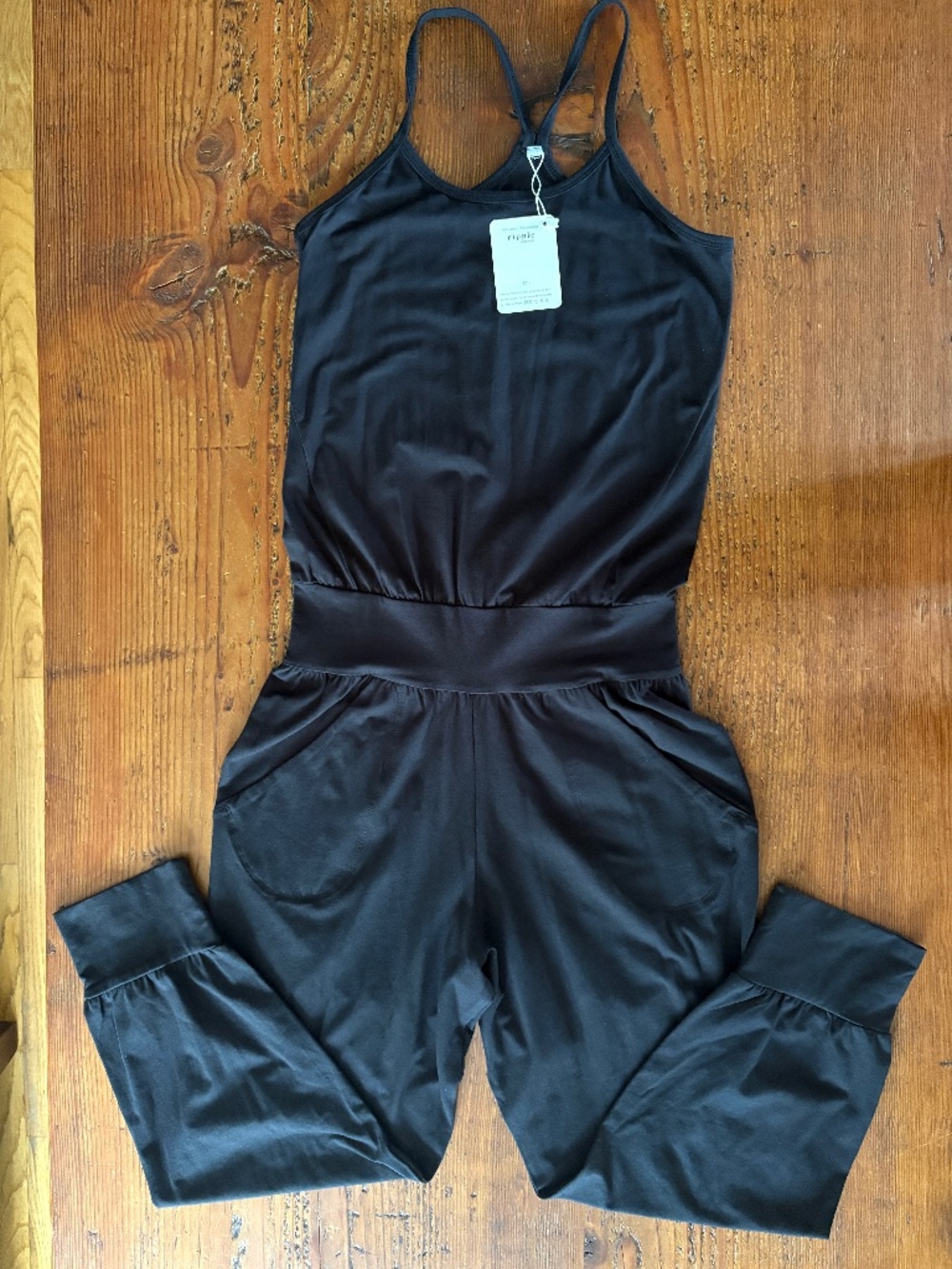 NWT Ripple Yoga Wear Cotton Jumpsuit Size Medium Black
